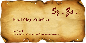 Szalóky Zsófia névjegykártya