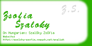 zsofia szaloky business card