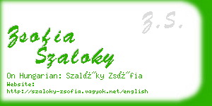 zsofia szaloky business card